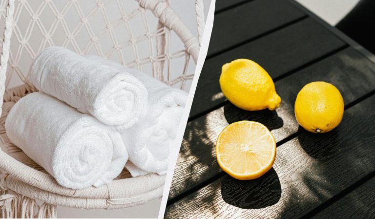 Toallas blancas y ses como después de comprarlas: hay que añadir limón al lavarlas